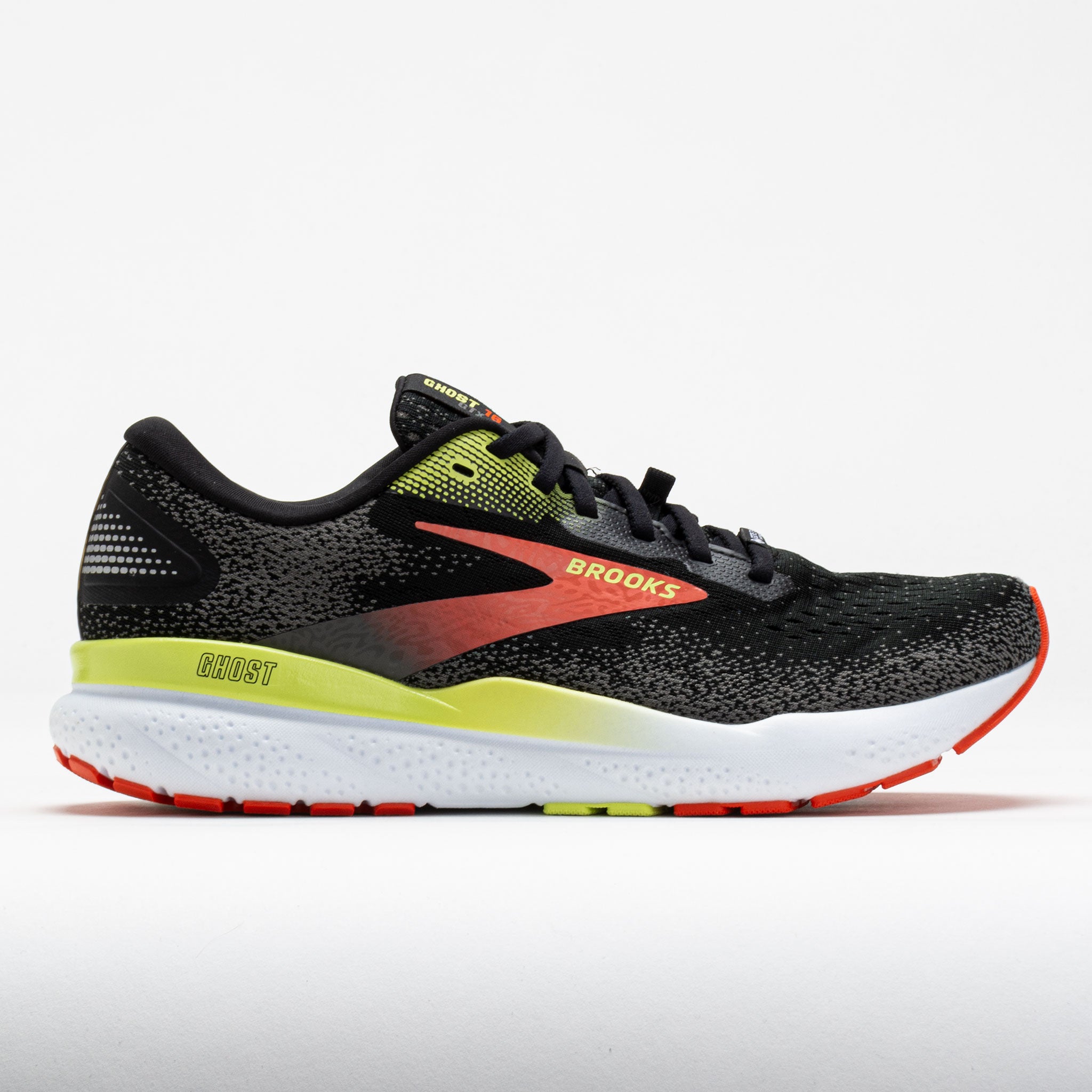041805_3 Brooks Ghost 16 GTX Mens Black/Mandarin Red/Green - Image 1