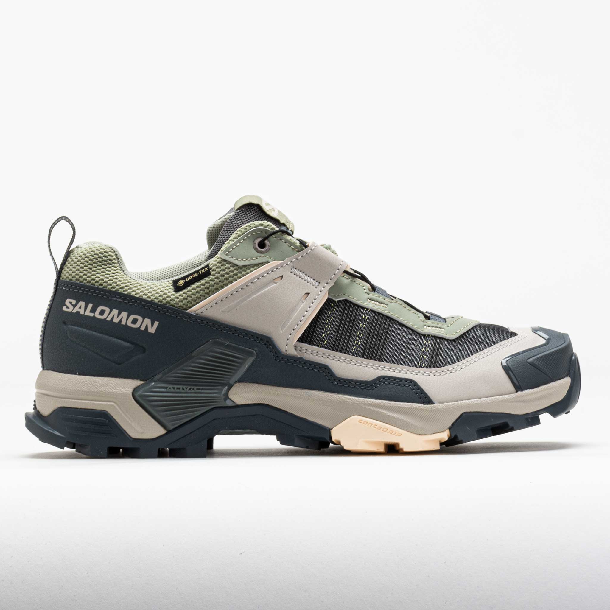 631656_3 Salomon X Ultra 5 GTX Womens Seagrass/Turbulence/Tender Peach - Image 1
