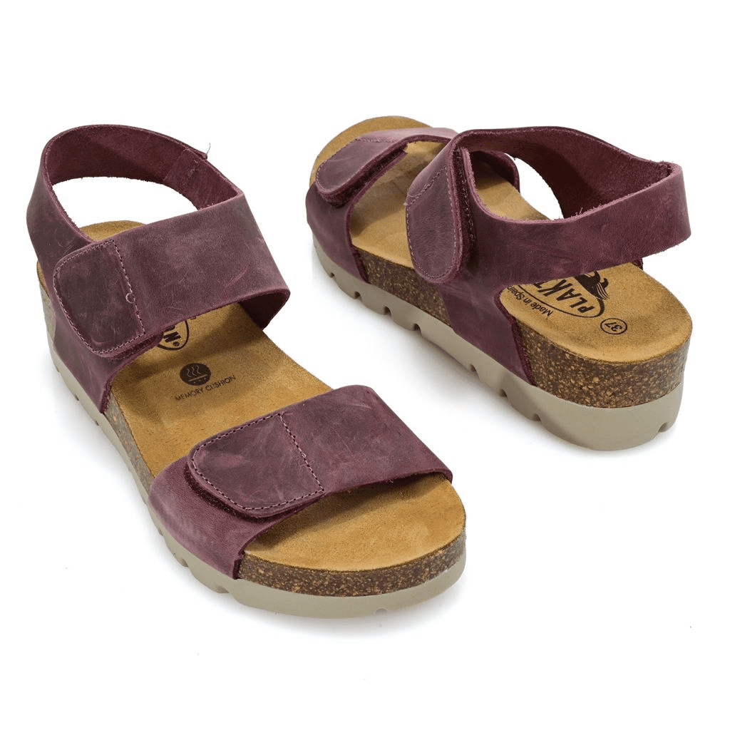 S474371-08001-13402 Plakton Compi Leather Wedge Sandals - Image 1