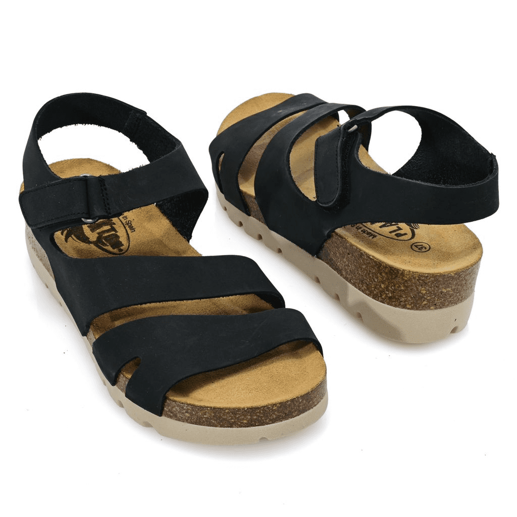 S474411-00003-13402 Plakton Comodoro Leather Wedge Sandals - Image 1
