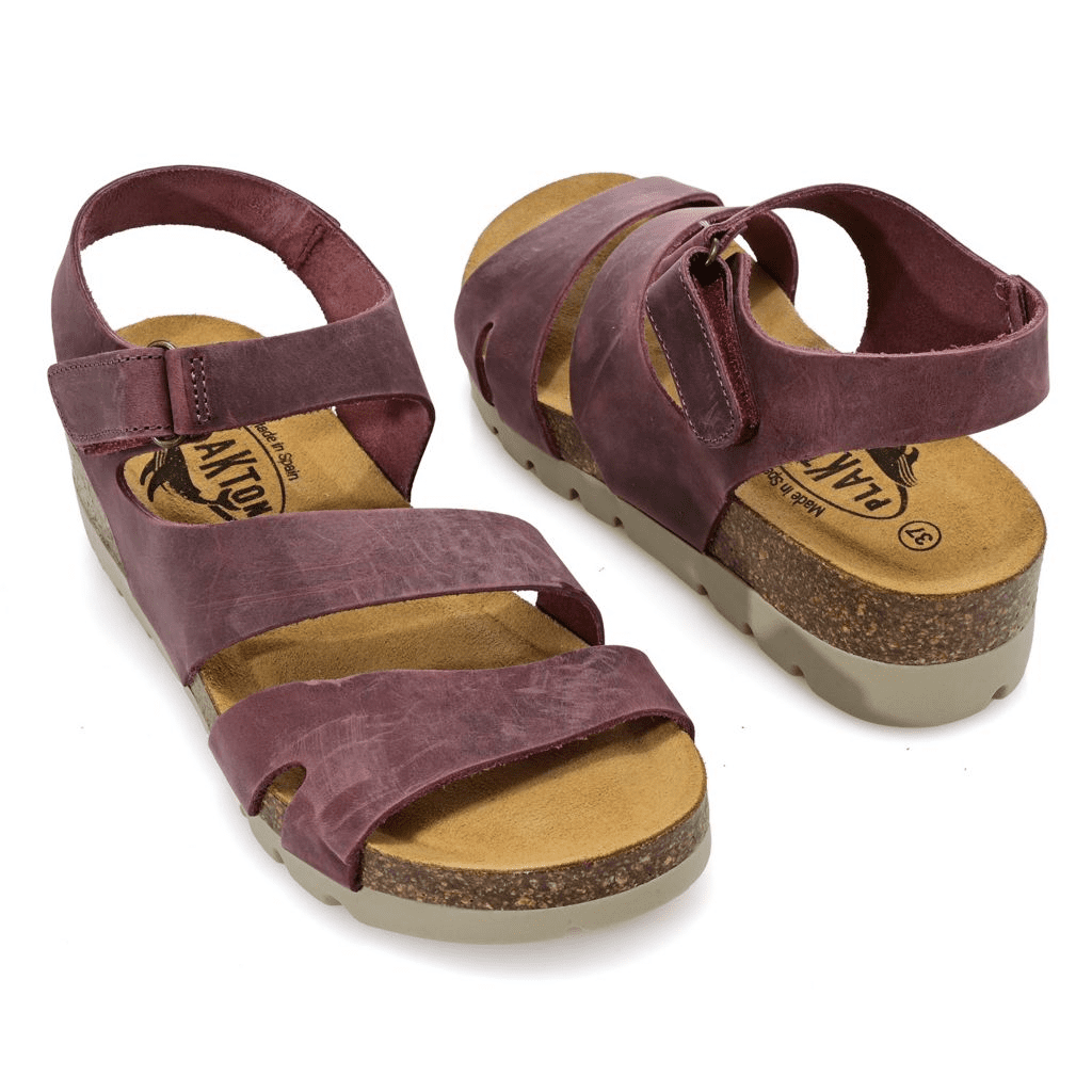 S474411-08001-15900 Plakton Comodoro Leather Wedge Sandals - Image 1