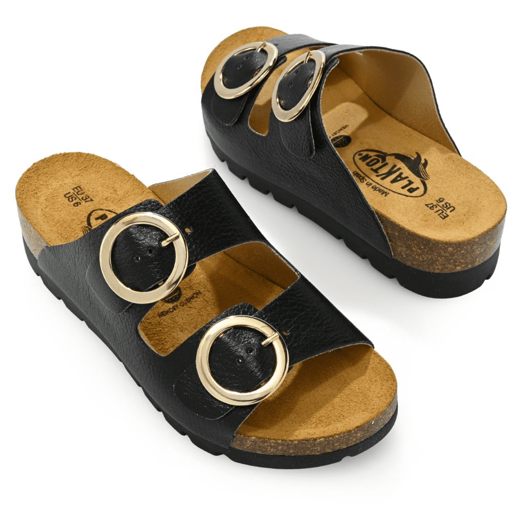 S475532-39609-13404 Plakton Cora Slide-on Dual Strap Adjustable Sandals - Image 1
