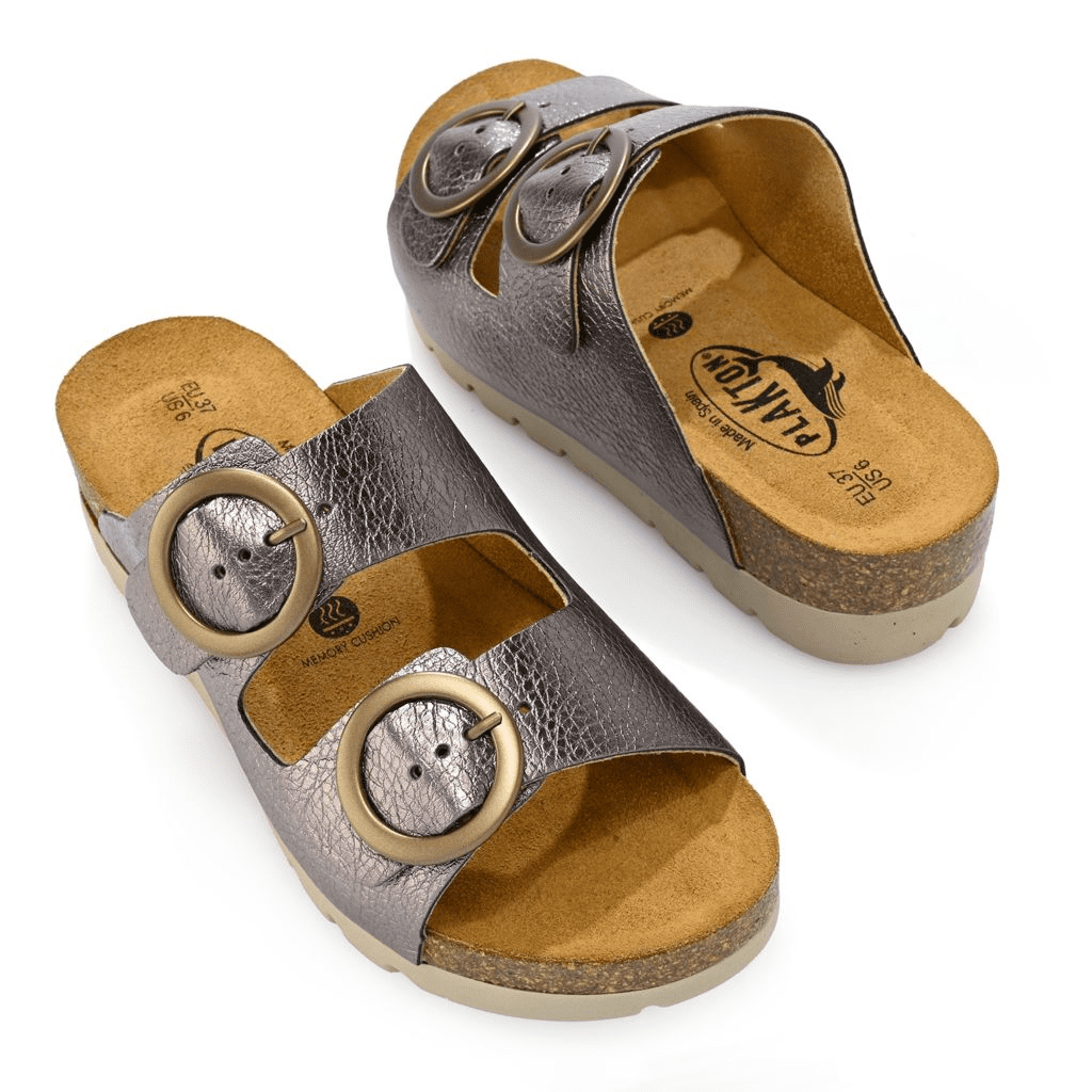 S475532-82384-13404 Plakton Cora Slide-on Dual Strap Adjustable Sandals - Image 1
