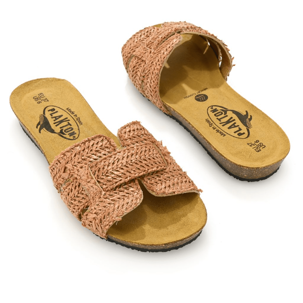 S475533-00153-13402 Plakton Fiji Slide-on Raffia Sandals - Image 1