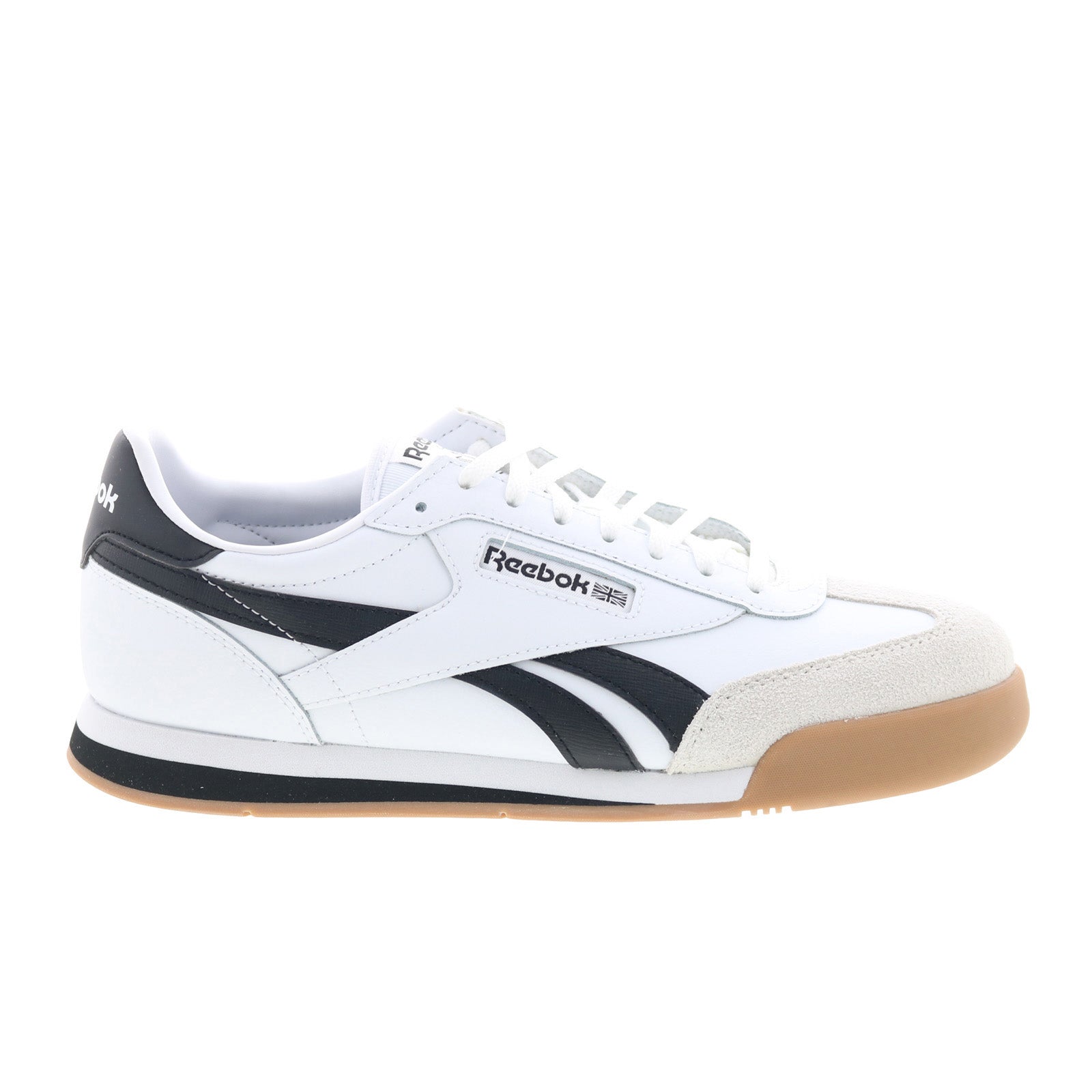 100220547_campio_xt_white_black_gum_reshoot_01 Reebok Campio XT Mens White Suede Lace Up Lifestyle Sneakers Shoes - Image 1