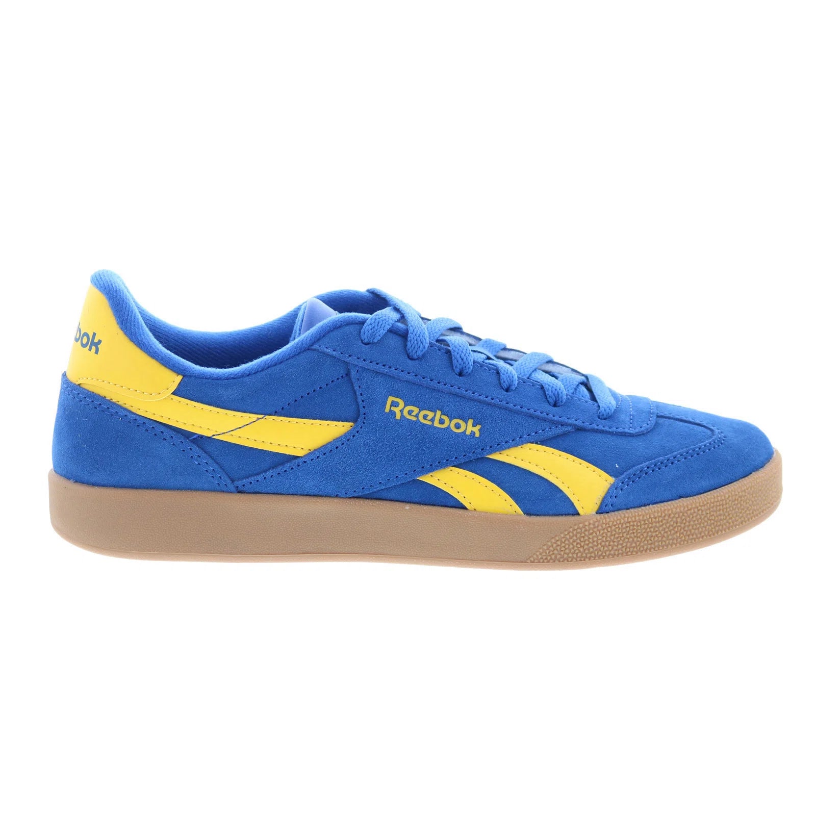 100228723_reebok_smash_edge_blue_gold_gum_reshoot_01 Reebok Smash Edge Mens Blue Suede Lace Up Lifestyle Sneakers Shoes - Image 1