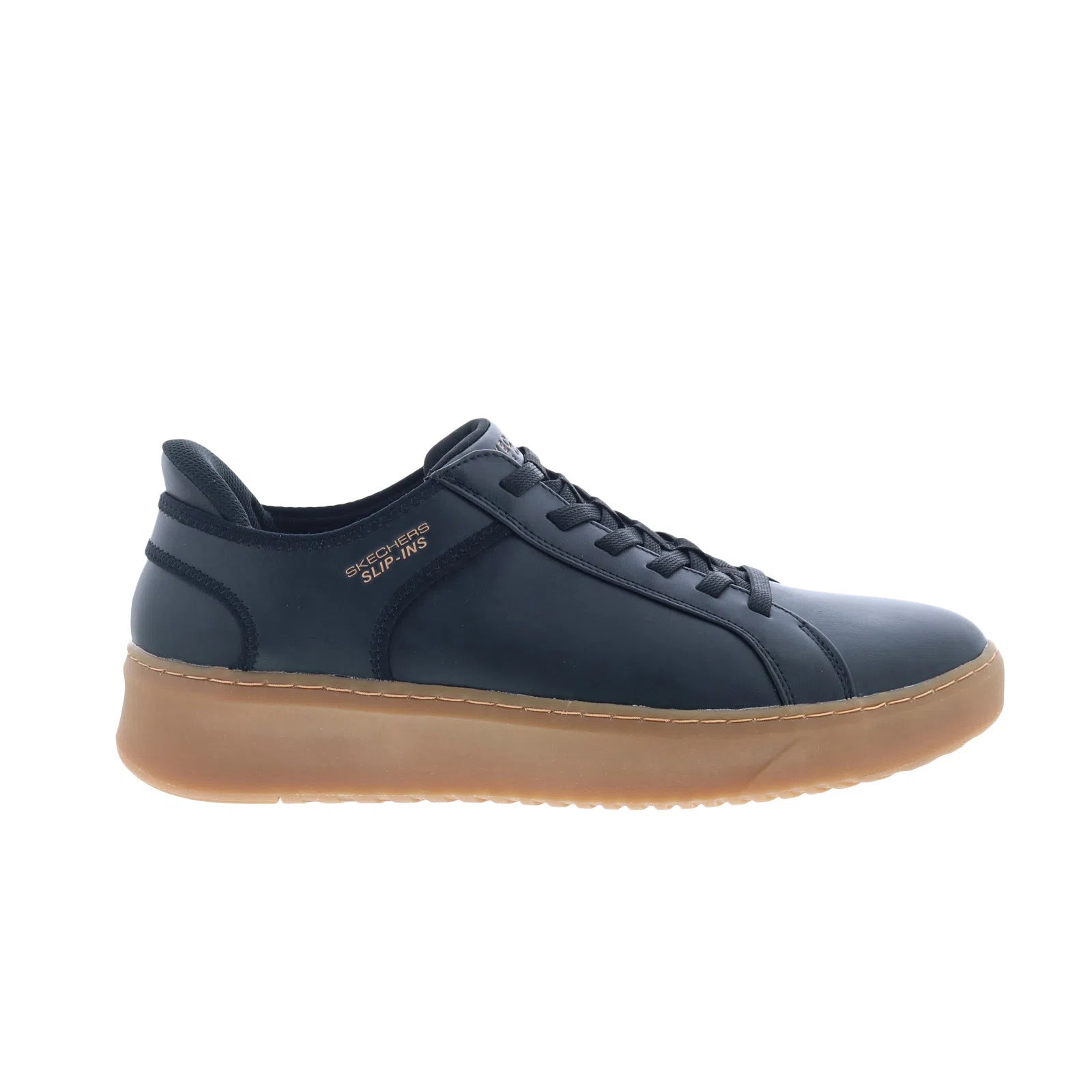 183177_court_break_double_vented_black_natrual_reshoot_01-1 Skechers Court Break Double Vented Mens Black Lifestyle Sneakers Shoes - Image 1