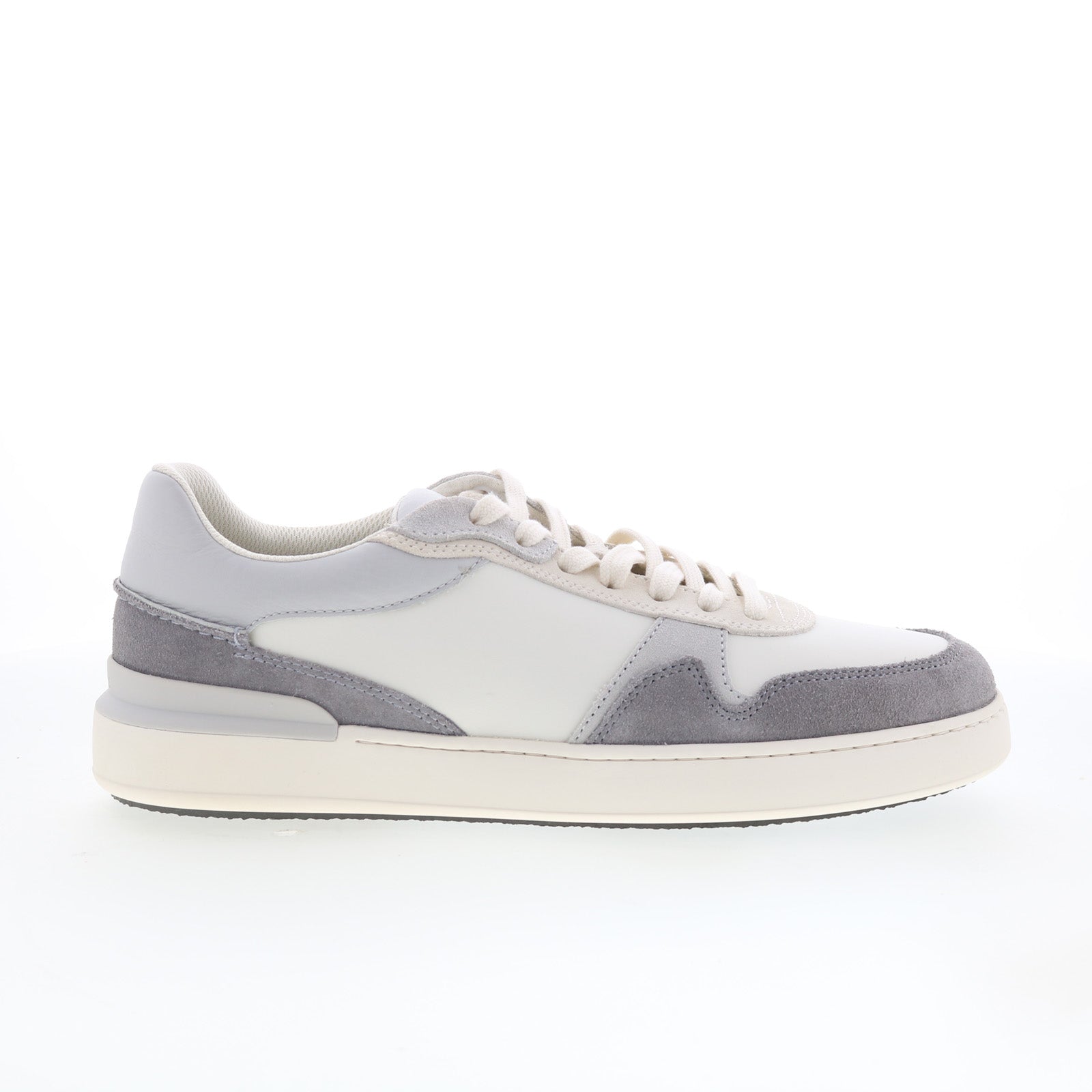 26176122_court_lite_race_light_grey_combi_01_fb8b7dbe-49e6-4219-b486-55e6074cd235 Clarks CourtLite Race 26176122 Mens Gray Suede Lifestyle Sneakers Shoes - Image 1