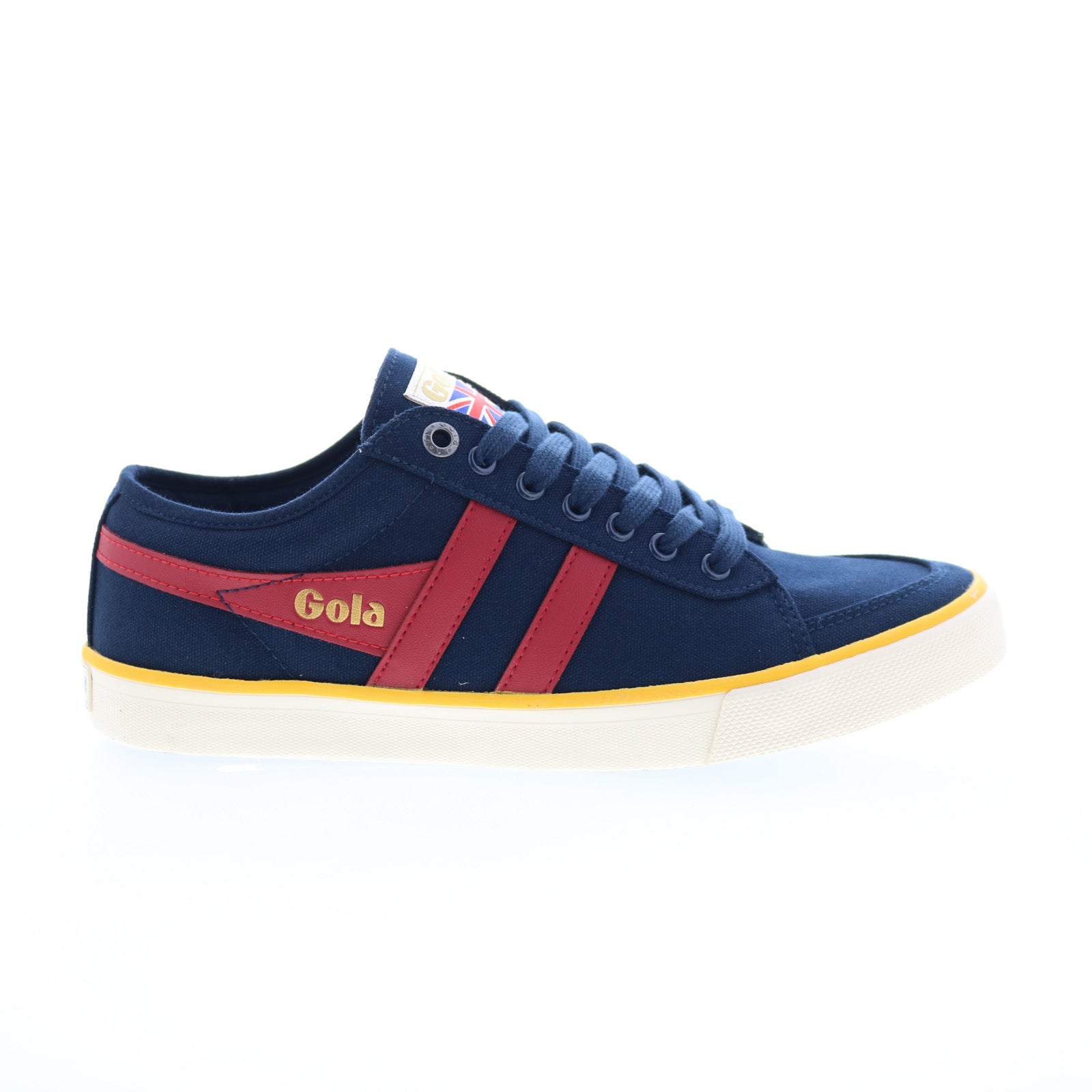 cma516_comet_navy_deep_red_sun_01_1d3eb044-1975-4fa9-8229-f453e2868206 Gola Comet CMA516 Mens Blue Canvas Lace Up Lifestyle Sneakers Shoes - Image 1