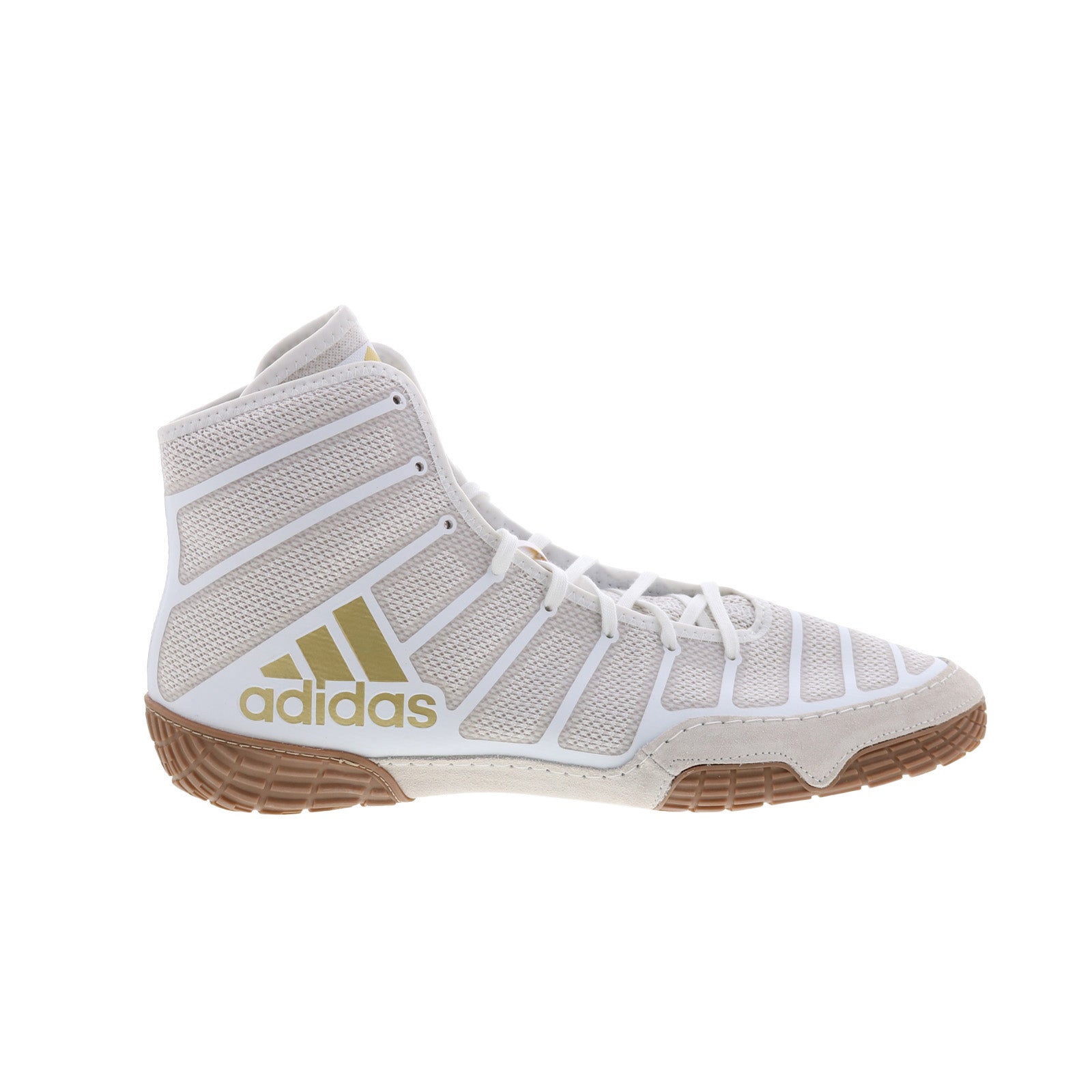 da9891_varner_white_gold-img4_reshoot_01 Adidas Varner DA9891 Mens Beige Synthetic Lace Up Athletic Wrestling Shoes - Image 1