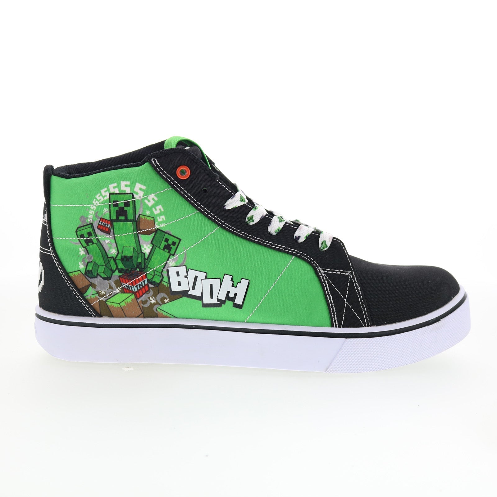 hes10548m_racer_20_mid_minecraft_green_black_01_a36833e2-4a4c-4bb2-ad1a-f60ad0c27063 Heelys Racer 20 Mid Minecraft Mens Green Canvas Lifestyle Sneakers Shoes - Image 1