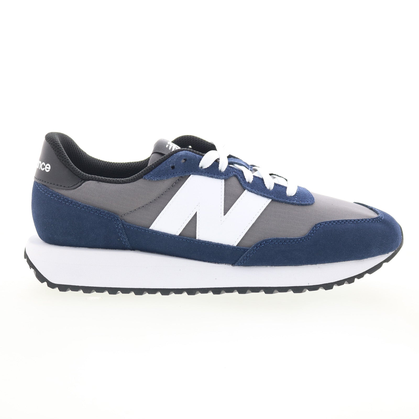 ms237mcn_237_castlerock_white_01_cfeda3ae-b9fd-445f-9f84-774783dfda1d New Balance 237 MS237MCN Mens Gray Suede Lace Up Lifestyle Sneakers Shoes - Image 1
