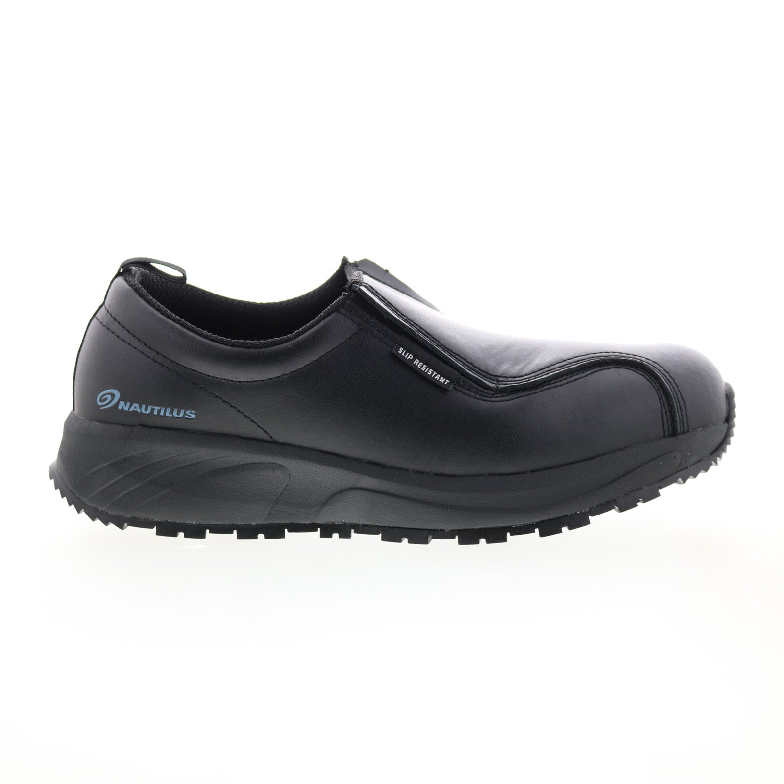 n5024_nautilus_slip_on_black_01_1fb8fe2c-7c5c-4a90-b436-e38ccf6894fd Nautilus Skidbuster Slip On SR Electrical Hazard Mens Black Wide Work Shoes - Image 1