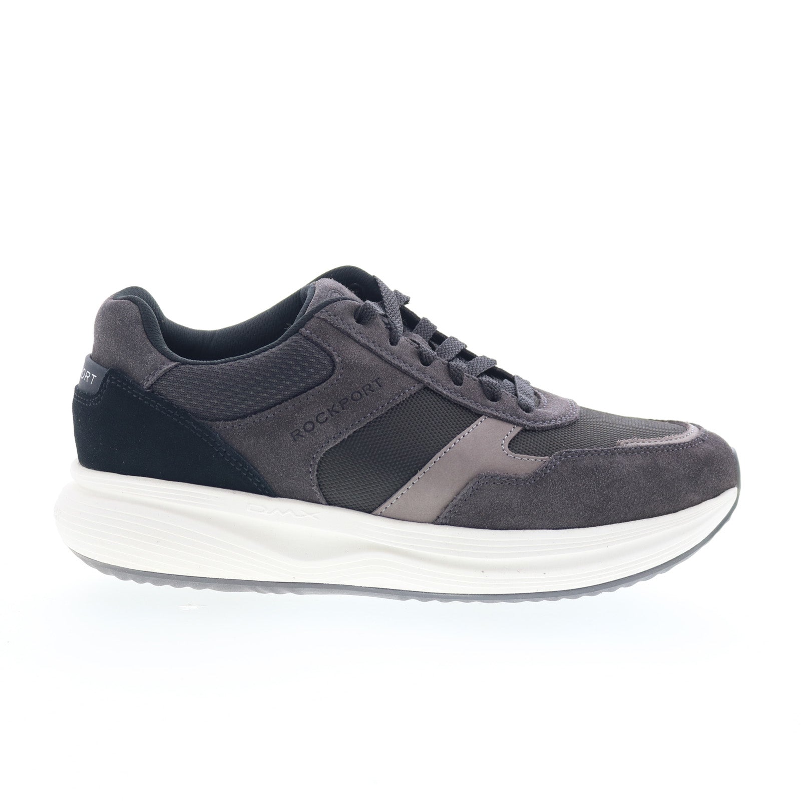 rmdmxcorvin_dark_gray_01_a1e080ae-820f-4ad5-bfeb-92d76e9c3277 Rockport DMX Corvin RMDMXCORVIN Mens Gray Suede Lifestyle Sneakers Shoes - Image 1